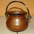 Small Ornamental Copper Potjie Pot- Height 100mm Diam. 130mm