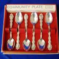 6 Community Silver Plated Teaspoons - Length 115mm
