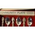 6 Community Silver Plated Teaspoons - Length 115mm