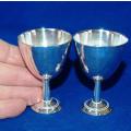 Pair of Silver Plated ? Egg Cups - Height 65mm