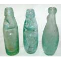 4 Collectable Codd Bottles Includes "The Shilling" Bottle plus 1 Green Bottle - Read Description