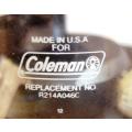 Coleman Lamp - Model 214B700T - Height 300mm - Glass Intact - Made in Kansas - See description