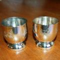 Pair of ANGORA Silver Plated Egg Cups with lamb motif's