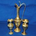 3 Quality Brass Vases - Tallest 280mm