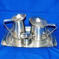 Alfra Alessi Italy - 18/8 Stainless Tea Set on Tray - See description for sizes