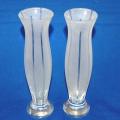 Attractive Pair of Frosted Glass Vases - Height 220mm
