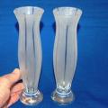 Attractive Pair of Frosted Glass Vases - Height 220mm