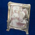 Vintage Silver Plated Picture Frame with Embossed Figurine - 160mm X 120mm (Slight wear)
