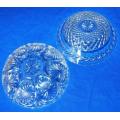 2 Attractive Glass Bowls - As per pictures - Sold as one lot - Largest Diameter 205mm