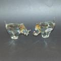 Ngwenya Glass - 2 Warthogs - Height 60mm to top of tail,