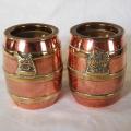 Pair of quality "Peerage" Copper Barrel Pen Holders - Height 90mm See pictures.