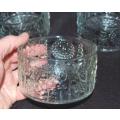 3 Unusual Glass Snack Bowls - Diameter 110mm Depth 60mm