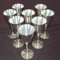 8 Quality "Imp A1 Silver Plated" Wine Goblets - Height 152mm Diameter 70mm