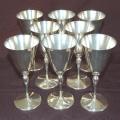 8 Quality "Imp A1 Silver Plated" Wine Goblets - Height 152mm Diameter 70mm