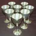 8 Quality "Imp A1 Silver Plated" Wine Goblets - Height 140mm Diameter 70mm