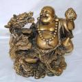 Very Large Composite Laughing Buddha with Dragon - Incredible Detail - See Pictures and Description.