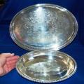 2 Silver Plated Trays - Large Tray is EMESS and the other is ASHBERRY A1 - See description for sizes