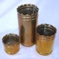 3 Graduated Brass Vases/Containers - Heights are 154mm, 100mm and 55mm