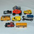 8 Assorted Cars and a Matchbox Loco - See all pictures and read description.
