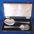 Vintage Boxed Pair of Argyle Silver Plated serving utensils - Spoon length 235mm