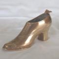 Vintage Ladies High Heeled Brass Shoe Ashtray - Lenght 155mm