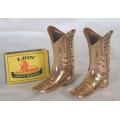 Vintage Pair of Brass Cowboy Boots (Great for Toothpicks) - Height 70mm