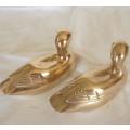 Pair of Exceptionally Heavy Brass Ducks - Combined Weight 3.6 kg's - Length 160mm