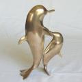 Quality Brass Dolphin Mother & Child - Height 215mm