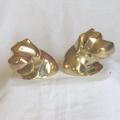 2 Heavy Solid Brass Hippos - Great for paper weights - Height 55mm