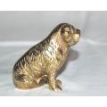 Solid Brass model of a St. Bernard dog - Height 58mm