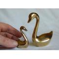 2 Brass Swans - Tallest 95mm - Sold as one lot