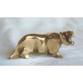 4 Stylized Solid Brass Animals - Lion, Leopard, Elephant and Hippo.Tallest is 50mm - Sold as 1 lot