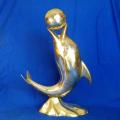 Large Vintage Brass Dolphin Statue - Height 335mm - See decription for details.