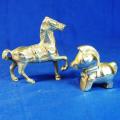 2 Solid Brass Horses - As Per Pictures - Tallest 85mm - Sold as One Lot