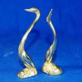 Pair of Solid Brass Egrets - Tallest 100mm