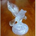 Stunning Crystal Fish Eagle - With Fish in Talons - Height 200mm - Excellent Condition