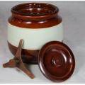 AONIAN Tobacco Jar - Good Condition - Lid Seals - Made n England - Height 130mm Dia 140mm