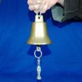 Hanging Brass Bell with Merlion Singapore Striker - Great Loud Tone - Height 90mm - Base Dia. 85mm