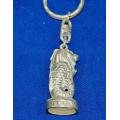 Hanging Brass Bell with Merlion Singapore Striker - Great Loud Tone - Height 90mm - Base Dia. 85mm