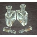 Pair of Vintage Nesting Glass Condiment Bottles (OilVinigar) Height 130mm