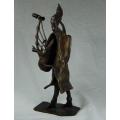 West African Bronzes - Seperewa Player & Burkina Faso Water Carrier - See description. Sold as 1 lot