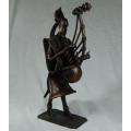 West African Bronzes - Seperewa Player & Burkina Faso Water Carrier - See description. Sold as 1 lot