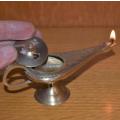 Dainty Vintage Brass Etched Aladdin Genie Lamp/Incense Burner - Length 130mm