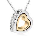 BEAUTIFUL double heart pendant necklace
