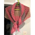 Unique handmde pink and variation cupcake triangular scarf / shawl - Wear in 3 different ways