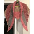 Unique handmde pink and variation cupcake triangular scarf / shawl - Wear in 3 different ways