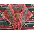 Unique handmde pink and variation cupcake triangular scarf / shawl - Wear in 3 different ways