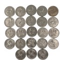 lot of 22 R1 One Rand Coins dated between 1977 and 1990