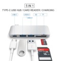 5 PORT USB-C HUB with PD Charge, USB & CARD READER Universal TYPE-C HUB