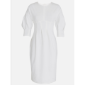 EDIT White 3/4 Lantern Sleeve Dress